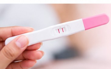 Home pregnancy test with a positive result